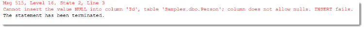 Error: Cannot insert the value null into column ID